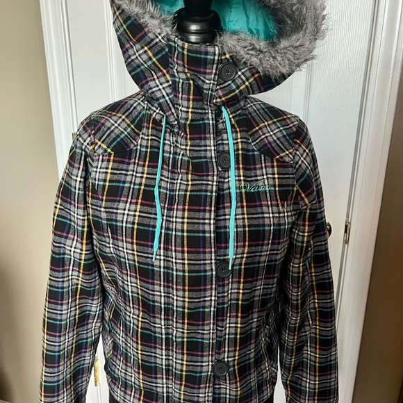 Vans Off The Wall Plaid Warm Winter Jacket With Hood Size M - Picture 4 of 11